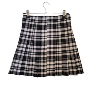 No Boundaries Black & White Plaid Pleated Mini Skirt Juniors XS Preppy School